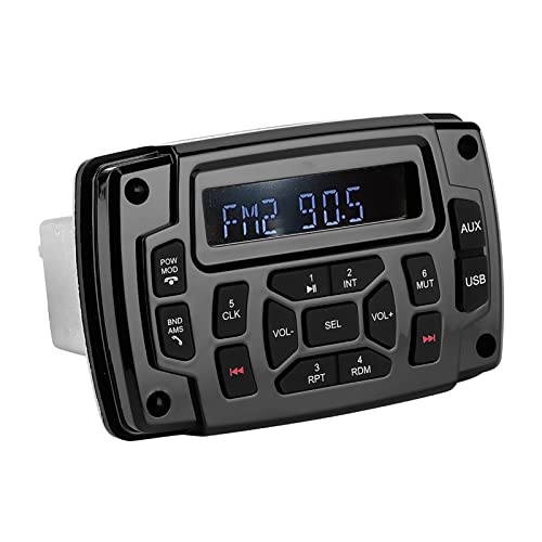 MP3 FM AM-Empfänger, 12V Marine Stereo-Empfänger Bootsradio Wasserdichtes MP3 Wasserdichter Bluetooth für Booten, Golfwagen, ATV, UTV und Spa Whirlpools von Ausla