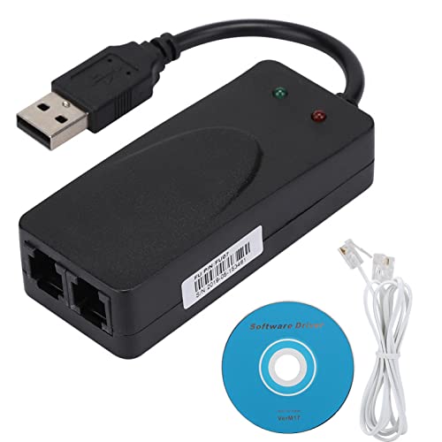 USB2.0 56K Modem Faxmodem, USB Telefonbuchse Datenmodem Plug-and-Play Automatisch Antwort senden Faxe empfangen Externer Modemtreiber für Win 7/Win 8/Win 10/Win XP von Ausla