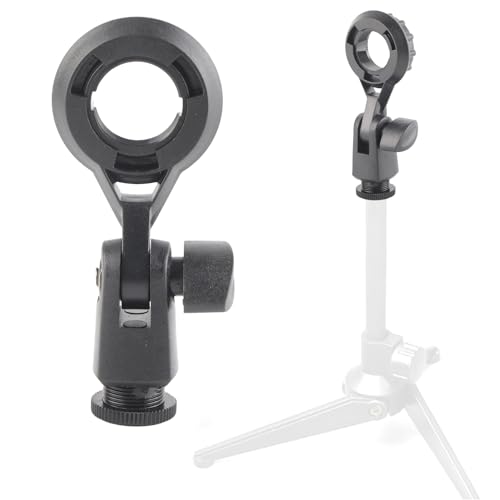 Universal Mikrofon-Clip, Mikrofonständer-Halterung Desktop 180 Grad Verstellbarer Mikrofonhalter Anti-Vibrations-Halterung für 22-mm-Gewindemikrofone von Ausla