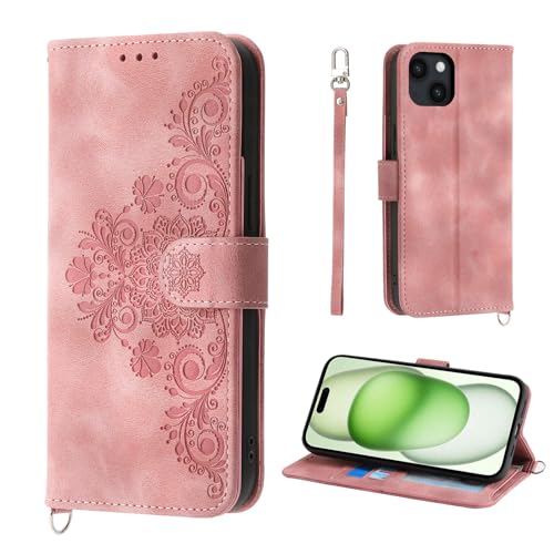 Auslbin Blumen Hülle für iPhone 15 Plus 6.7" 2023, Vintage-Stil PU-Leder Schutzhülle für iPhone 15 Plus 6.7" 2023 Handyhülle, Rosa Auslbin Blumen Hülle für iPhone 15 Plus 6.7" 2023, Vintage-Stil PU-Leder Schutzhülle für iPhone 15 Plus 6.7" 2023 Handyhülle, Rosa von Auslbin