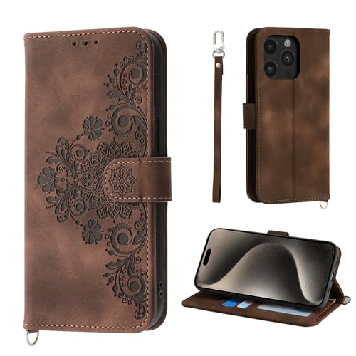Auslbin Blumen Hülle für iPhone 15 Pro Max 6.7" 2023, Vintage-Stil PU-Leder Schutzhülle für iPhone 15 Pro Max 6.7" 2023 Handyhülle, Braun Auslbin Blumen Hülle für iPhone 15 Pro Max 6.7" 2023, Vintage-Stil PU-Leder Schutzhülle für iPhone 15 Pro Max 6.7" 2023 Handyhülle, Braun von Auslbin