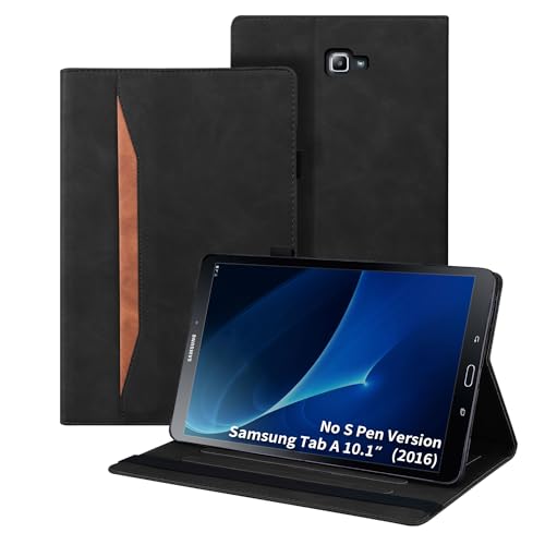 Auslbin Galaxy Tab A 2016 Hülle (Keine S Pen-Version),PU Leder Case mit Standfunktion, Samsung Galaxy Tab A Hülle 10.1" 2016 10.1 SM-T580/SM-T585 - Schwarz von Auslbin