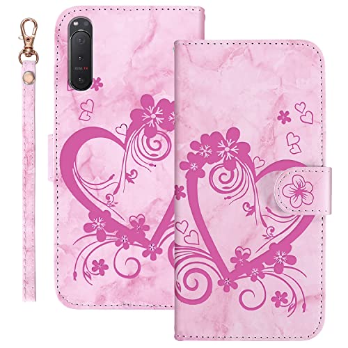 Auslbin Handyhülle für Sony Xperia 5 II 2020 PU Leder Schutzhülle Tasche Case mit Lanyard Magnetisch Flip Hülle für Sony Xperia 5 II (Rosa) von Auslbin