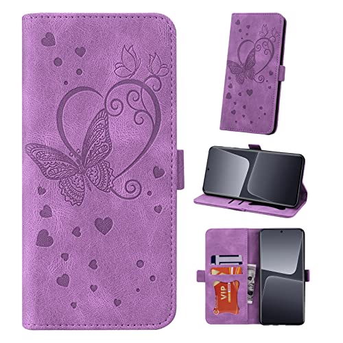 Auslbin Handyhülle für Xiaomi 13 Pro 6.73 Zoll 2022 Hülle Leder Brieftasche Schutzhülle für Xiaomi 13 Pro Hülle 360 Stoßfest Case Flip Wallet Leder Klappbar für Xiaomi 13 Pro Hülle Holster - Lila von Auslbin