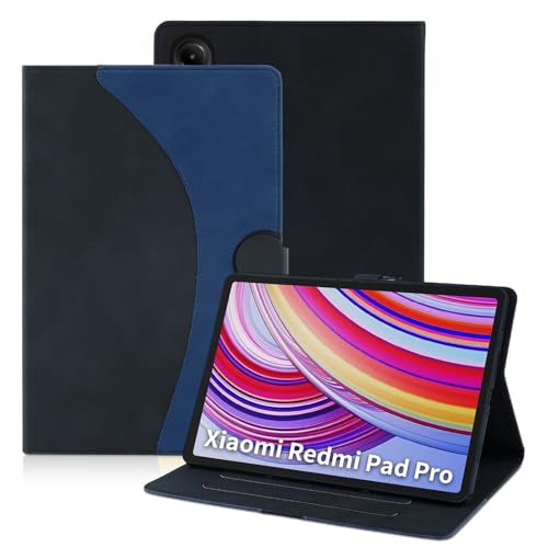 Auslbin Hülle Für Xiaomi Redmi Pad Pro 12.1" 2024, PU Leder Mit Ständerfunktion, Kompatibel Mit Xiaomi Poco Pad Flip Tasche Hülle, Klassischer Geschäftsstil Handyhülle Mit Kartenfach, Blau Auslbin Hülle Für Xiaomi Redmi Pad Pro 12.1" 2024, PU Leder Mit Ständerfunktion, Kompatibel Mit Xiaomi Poco Pad Flip Tasche Hülle, Klassischer Geschäftsstil Handyhülle Mit Kartenfach, Blau von Auslbin