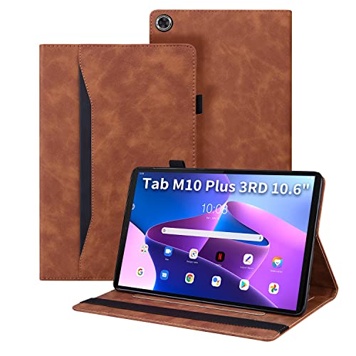 Auslbin Hülle für Lenovo Tab M10 Plus 3rd Gen (2022) 10.6 Zoll PU-Leder mit der Stand Funktion Tablet Case, Nicht kompatibel mit Lenovo Tab M10 Plus (2rd Gen) FHD, Braun von Auslbin