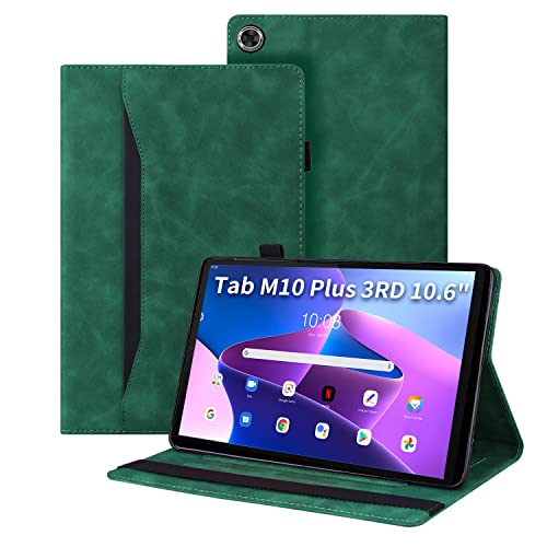 Auslbin Hülle für Lenovo Tab M10 Plus 3rd Gen (2022) 10.6 Zoll PU-Leder mit der Stand Funktion Tablet Case, Nicht kompatibel mit Lenovo Tab M10 Plus (2rd Gen) FHD, Grün von Auslbin