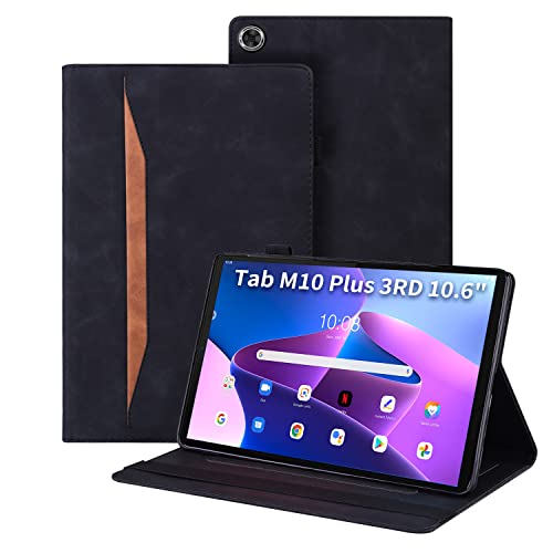 Auslbin Hülle für Lenovo Tab M10 Plus 3rd Gen (2022) 10.6 Zoll PU-Leder mit der Stand Funktion Tablet Case, Nicht kompatibel mit Lenovo Tab M10 Plus (2rd Gen) FHD, Schwarz von Auslbin