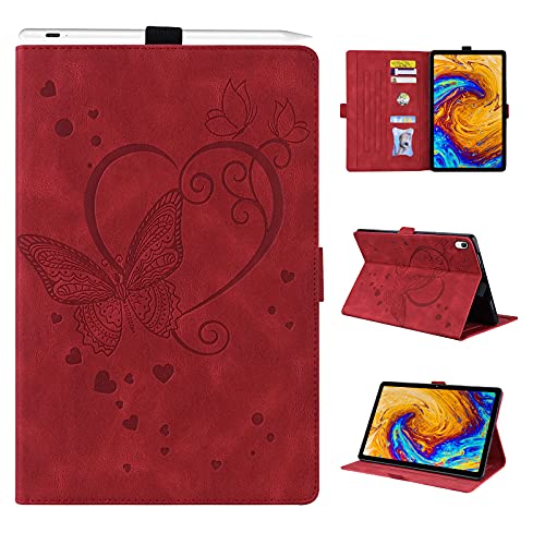 Auslbin Hülle für Lenovo Tab P11 /P11 Plus 11 Zoll PU Leder Stoßfest Schutzhülle mit Stand Case für Lenovo TB-J606F/TB-J606X 2020 /TB-J607 2021 Rot von Auslbin