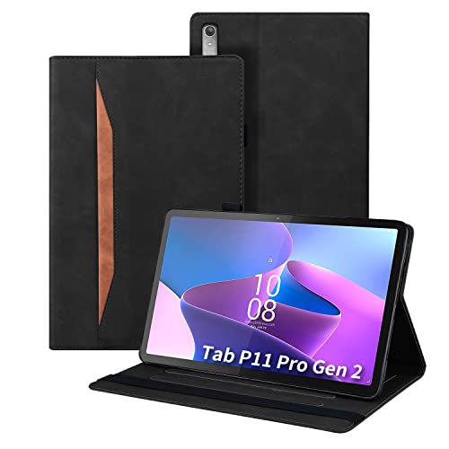 Auslbin Hülle für Lenovo Tab P11 Pro 2nd 2022/ Pad Pro 2022 (11.2 Zoll) PU-Leder mit der Stand Funktion Tablet Case Schutzhülle für Lenovo Tab P11 Pro 2nd 2022/ Lenovo Pad Pro 2022,Schwarz von Auslbin