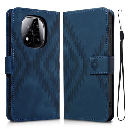Auslbin Hülle für Redmi Note 14 Pro/Pro+ 5G 6.67 mit Standfunktion, Rundum PU-Schutzmaterial, Kratzfeste und Sturzsichere Hülle, Blau von Auslbin