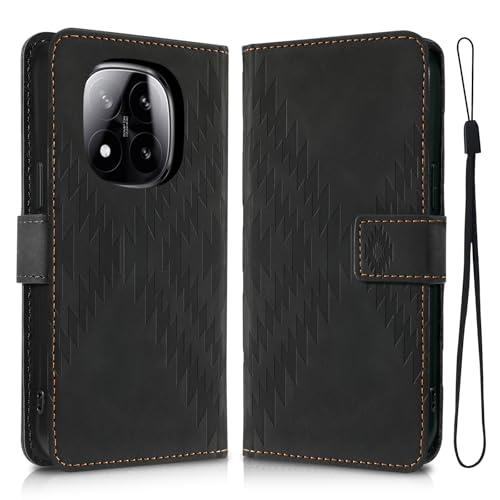 Auslbin Hülle für Redmi Note 14 Pro/Pro+ 5G 6.67 mit Standfunktion, Rundum PU-Schutzmaterial, Kratzfeste und Sturzsichere Note 14 Pro/Pro+ 5G Hülle, Schwarz von Auslbin