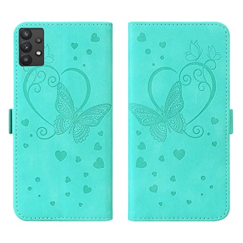 Auslbin Hülle für Samsung Galaxy A32 5G/M32 5G Schutzhülle Premium PU/TPU Lederhülle Flip Wallet Tasche Case mit Kartensteckplätzen Handhülle für Samsung Galaxy A32 5G/Samsung Galaxy M32 5G,Grün von Auslbin