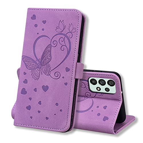 Auslbin Hülle für Samsung Galaxy A73 5G 6.7 Zoll 2022 Schutzhülle Premium PU/TPU Lederhülle Flip Wallet Tasche Case mit Kartensteckplätzen,Violett von Auslbin