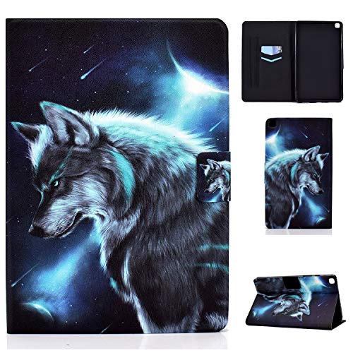 Auslbin Hülle für Samsung Galaxy Tab A 8.0 SM-T290/SM-T295 2019,Premium PU Leder Case Magnetisch Flip Cover Etui mit Ständer und Kartensteckplatz,Wolf von Auslbin