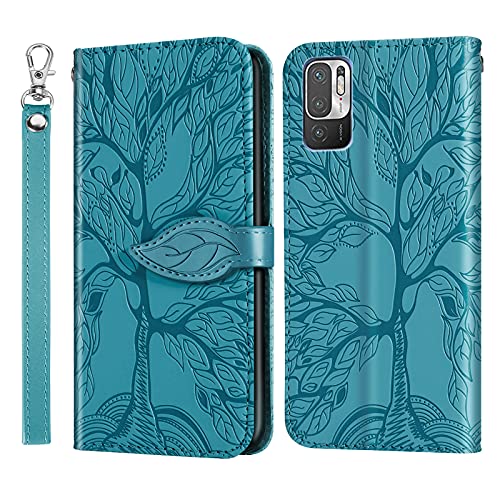 Auslbin Hülle für Xiaomi Redmi Note 10 5G,Leder Handyhülle Stoßfest Wallet Magnet Schutzhülle Tasche Silikon Bumper TPU Case für Handy Xiaomi Redmi Note 10 5G-Blau von Auslbin