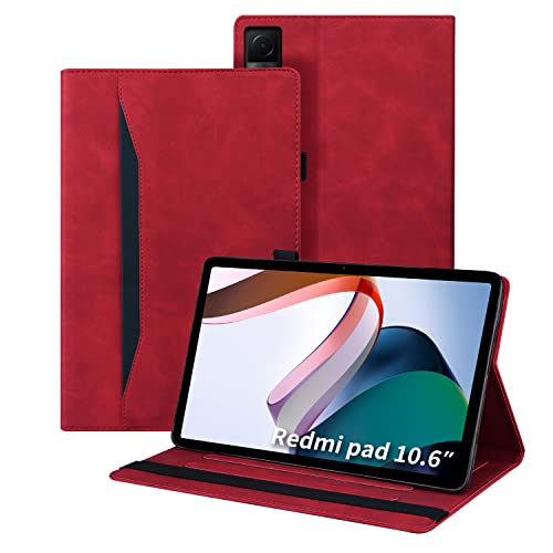 Auslbin Hülle für Xiaomi Redmi Pad 10.61 Zoll 2022 PU-Leder mit der Stand Funktion Tablet Case Schutzhülle für Xiaomi Redmi Pad 10.61 Zoll,Rot von Auslbin