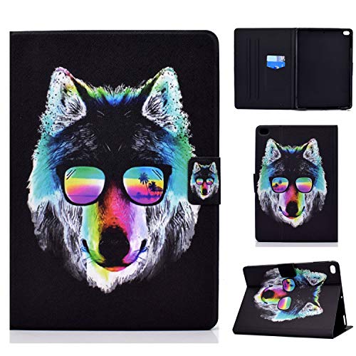 Auslbin Hülle für iPad 6. Generation/5. Generation,iPad Air 2,iPad Air,Schutzhülle mit Ständer Funktion und Auto Schlaf/Wachen,Case Case für iPad Air 2,iPad 9.7 Zoll 2018/2017,Cooler Wolf von Auslbin