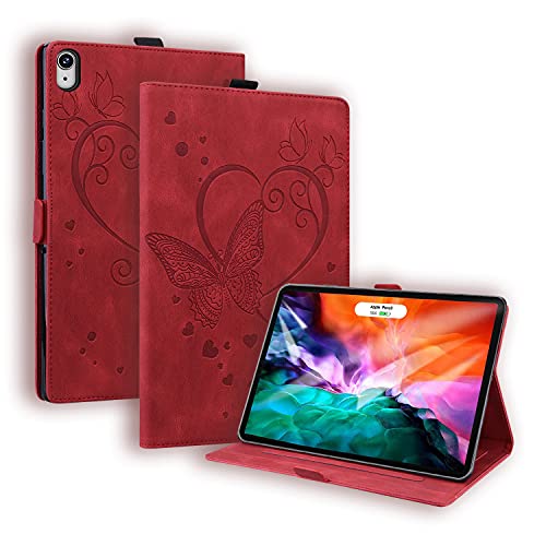 Auslbin Hülle für iPad Mini 6 Tablet PU Leder Tasche Schutzhülle mit Stand Funktion Case Cover für Mini 6 (8.3 Zoll 2021) - Rot von Auslbin