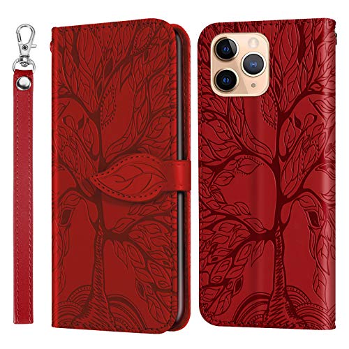 Auslbin Hülle für iPhone 11 Pro,Premium Leder Flip Wallet Schutzhülle Tasche Handyhülle für iPhone 11 Pro(Rot) von Auslbin