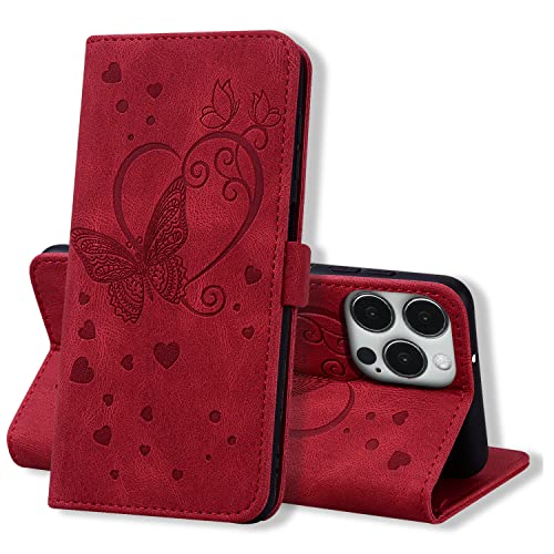 Auslbin Hülle für iPhone 14 Pro 6.1 Zoll 2022 Schutzhülle Premium PU/TPU Lederhülle Flip Wallet Tasche Case mit Kartensteckplätzen,Rot Auslbin Hülle für iPhone 14 Pro 6.1 Zoll 2022 Schutzhülle Premium PU/TPU Lederhülle Flip Wallet Tasche Case mit Kartensteckplätzen,Rot von Auslbin