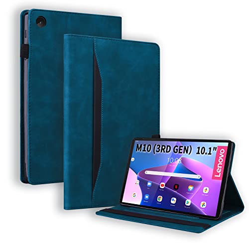 Auslbin Lenovo Tab M10 3rd Gen Hülle 2022 10.1" (TB-238F) PU-Leder mit der Stand Funktion Tablet Case, Nicht kompatibel mit Lenovo Tab M10 Gen 2 (HD), Blau von Auslbin