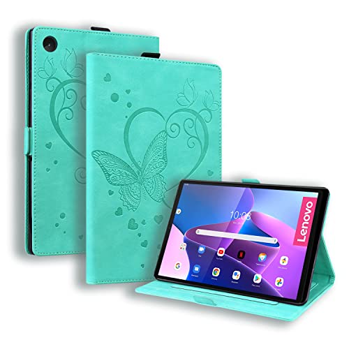 Auslbin Lenovo Tab M10 3rd Gen Hülle 2022 10.1" TB-238F PU Leder Case mit Stand Schutzhülle, Nicht kompatibel mit Lenovo Tab M10 Gen 2 (HD), Grün von Auslbin