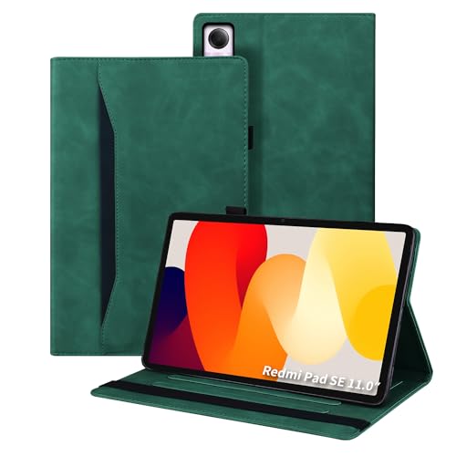 Auslbin Redmi Pad SE Hülle 2023 11", Polether -Tablet Geeignet für Xiaomi Redmi Pad SE (2023) 11", Klassischer Lederstil mit Standfunktion, Grün von Auslbin