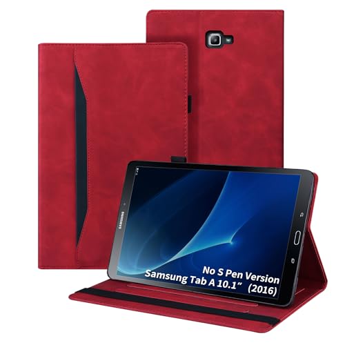 Auslbin Samsung Galaxy Tab A Hülle 10.1" 2016 (Keine S Pen-Version),PU Leder Case mit Standfunktion, Galaxy Tab A 2016 Hülle 10.1 SM-T580/SM-T585 - Rot von Auslbin