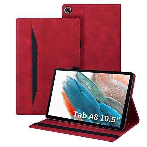 Auslbin Samsung Galaxy Tab A8 Hülle 10.5 Zoll (2021/2022) PU-Leder mit der Stand Funktion Tablet Case mit Auto Schlaf/Aufwach Schutzhülle für Samsung Galaxy Tab A8 Hülle SM-X200/X205/X207 (Rot) von Auslbin