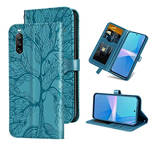 Auslbin für Sony Xperia 10 III Hülle,Handy Lederhülle PU Leder Hülle Brieftasche Handytasche Cover Kompatibel für Sony Xperia 10 III Ledertasche,Blau von Auslbin