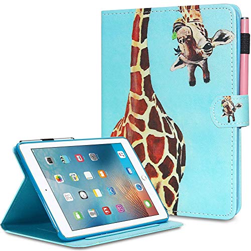 AUSMIX iPad 9.7 Zoll 2018/2017 Folio-Hülle, iPad Air/Air 2 Hülle, süßes Muster, Smart Wallet Schutzhülle für Apple iPad 9.7 Zoll 6. / 5. Generation mit automatischer Schlaf-/Wachfunktion, Giraffe. von Ausmix
