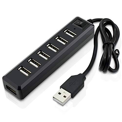 Aussel Premium 7 Ports USB Hub Erweiterung High Speed USB 2.0 Multi USB Hub Splitter Switch Lead Adapterkabel Für PS3, Xbox, Wii, PC, MAC, Laptop, NoteBook, Mac Book, NetBook, Tablet, Tab, unterstützt Windows Vista / 7 / Mac von Aussel