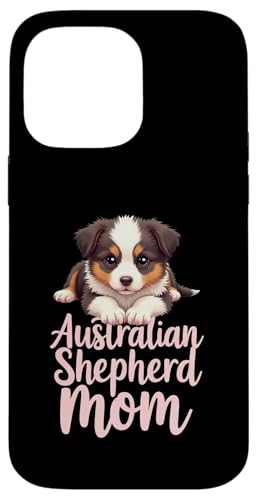 Aussie Mama Hund Australian Shepherd Mama Süßer Welpe Hülle für iPhone 14 Pro Max von Australian Shepherd Fun Designs