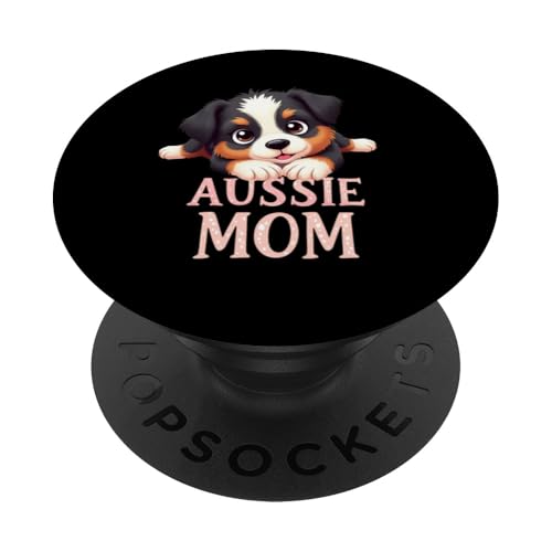 Aussie Mama Hund Australian Shepherd Mama Süßer Welpe PopSockets Klebender PopGrip Aussie Mama Hund Australian Shepherd Mama Süßer Welpe PopSockets Klebender PopGrip von Australian Shepherd Fun Designs