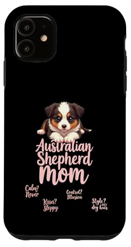 Lustiges Aussie Mom Dog Australian Shepherd Mama Humor Zitat Hülle für iPhone 11 von Australian Shepherd Fun Designs