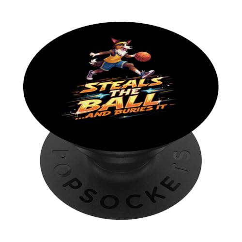 Lustiges Basketball-Geschenk für Australian Shepherd Hundeliebhaber PopSockets Klebender PopGrip von Australian Shepherd Fun Designs