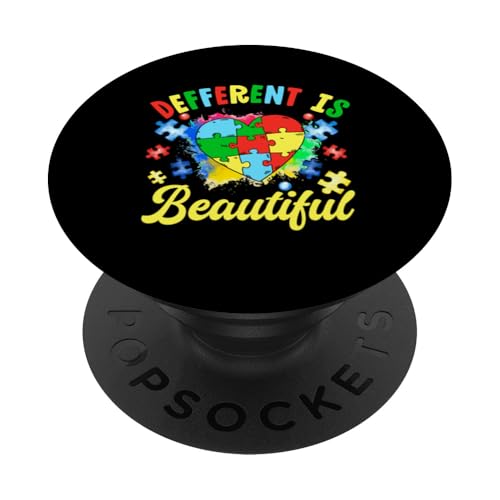 Anders ist schönes Autismus-Bewusstsein PopSockets Klebender PopGrip Anders ist schönes Autismus-Bewusstsein PopSockets Klebender PopGrip von Autism Awareness Kids Support Squad
