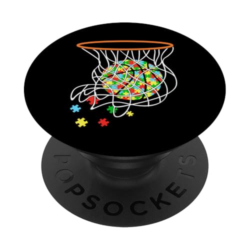 Autismus-Bewusstseins-Basketball PopSockets Klebender PopGrip Autismus-Bewusstseins-Basketball PopSockets Klebender PopGrip von Autism Awareness Kids Support Squad