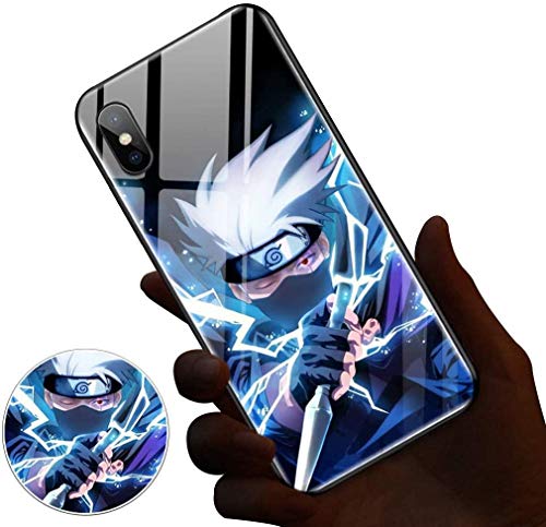 iPhone Hülle, Naruto Anime Manga Kreative LED leuchten Eingehender Anruf Blitzabdeckung Anti-Scratch Klar zurück Hülle für Apple iPhone 6 6S 7 8 Plus X XR XS 11 Pro Max,IPhoneXR von Auto parts