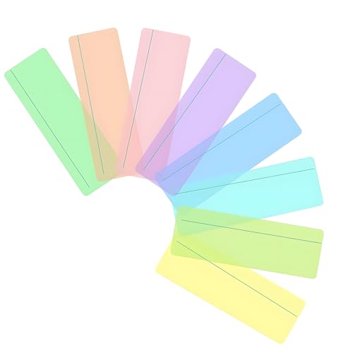 8 Stück Geführte Lesestreifen, Legasthenie Streifen Markierungsstreifen Bunt Lesen Markieren farbige Overlay Tracking Lineale für Studenten Kinder visuellen Stress zu Reduzieren (19 x 7cm) von AutoPrevails