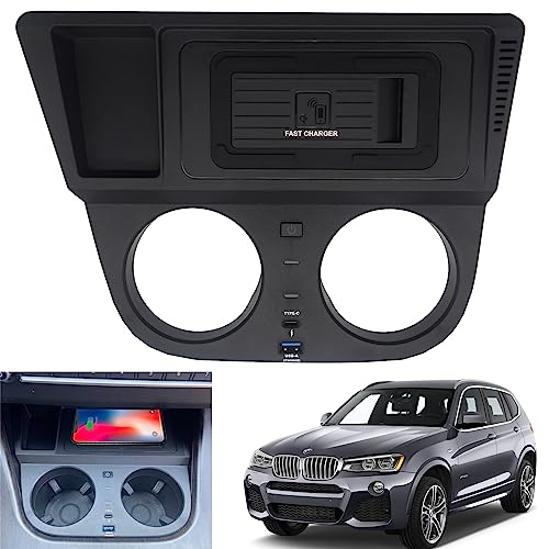 AutoQi Kabellose Handy-Ladestation QI kfz-Ladegeräte passend für BMW X3 F25 LCI X4 F26 Baujahr 2014-2017 von AutoQi