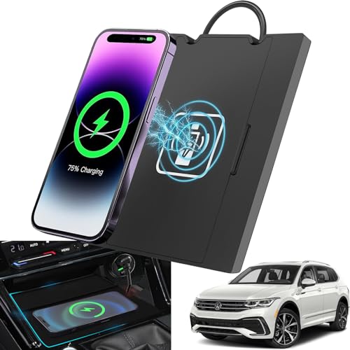 AutoQi Wireless Charger Kabellose Qi Ladegeräte passend für VW Tiguan AD1 2016-2024, 15W Schnellladendes Handy-Ladestation für Volkswagen Tiguan Zubehör von AutoQi