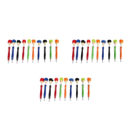 AutoSwan 30 Stücke Mopp Topper Stifte Bildschirm Reiniger Stylus Stifte 3-In-1 Stylus Stift Staubtuch für Kinder und Erwachsene von AutoSwan