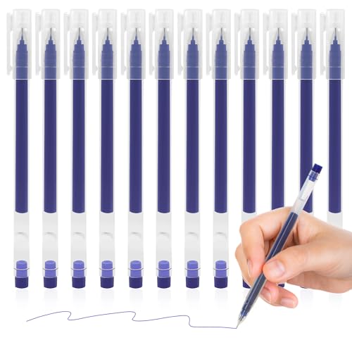 Autoau Gelschreiber Stifte, 12 Stück Blau Gelstifte Set 0,5 mm Glatter Kugelschreiber, Schnell Trocknende Tinte Tintenroller Stifte Permanent Marker für Schreiben Journaling Notizbuch von Autoau