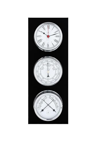 Autonautic - Nautische Wetterstation aus verchromtem Messing - Uhr, Barometer und Thermohygrometer, für Boote oder zur Dekoration - 95mm (ø) - Made in Spain. von Autonautic