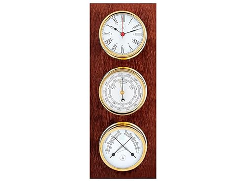 Autonautic - Nautische Wetterstation aus vergoldetem Messing - Uhr, Barometer und Thermohygrometer, für Boote oder zur Dekoration - 95mm (ø) - Made in Spain. von Autonautic