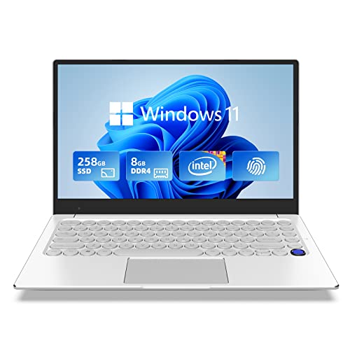 Auusda 14.1" Full HD Windows 11 Laptop,8GB LPDDR4 and 256GB SSD, Expandable 2TB,All Matal Notebook, Intel 3867U Quad-Core, 4K, WiFi, BT4.2, Backlit Keyboard Fingerprint von Auusda