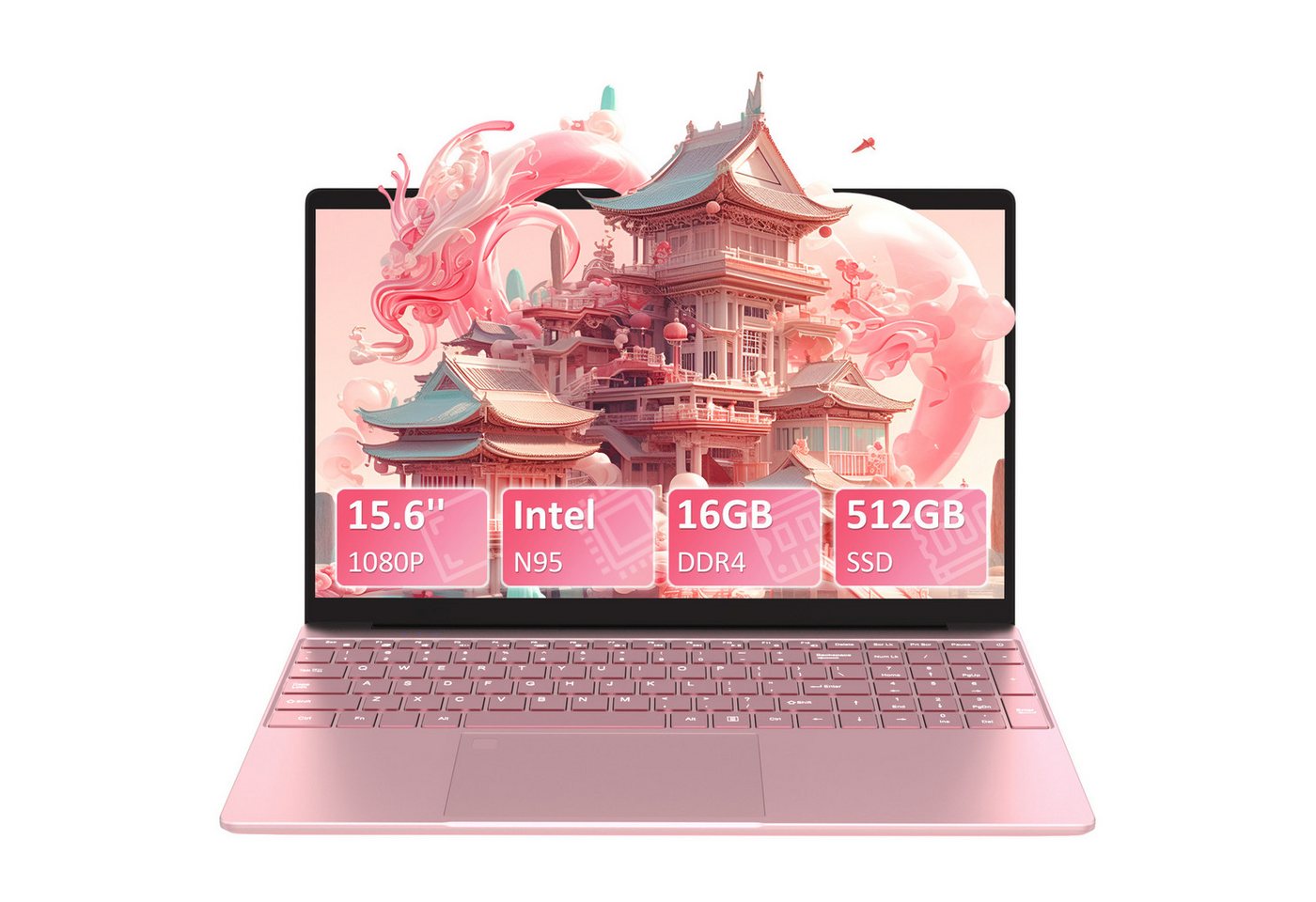 Auusda 15,6 Zoll Full-HD Laptop,16/32 GB DDR4 RAM 512GB/1TB SSD Notebook (Intel, 512 GB SSD, 1920x1080, Basisfrequenz 1,7 GHz, bis zu 3,4 GHz) von Auusda