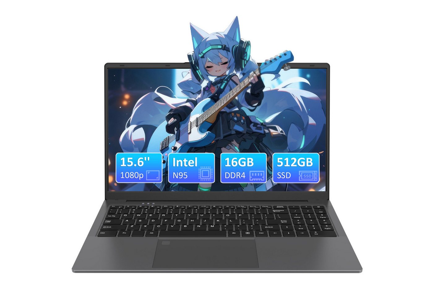 Auusda 15.6 Zoll, 16/32 GB DDR4, 512GB/1TB SSD, N150 (bis zu 3,60 GHz) Notebook (512 GB SSD, HDMI, USB 3.0 und integrierter Bluetooth-Funktion) von Auusda